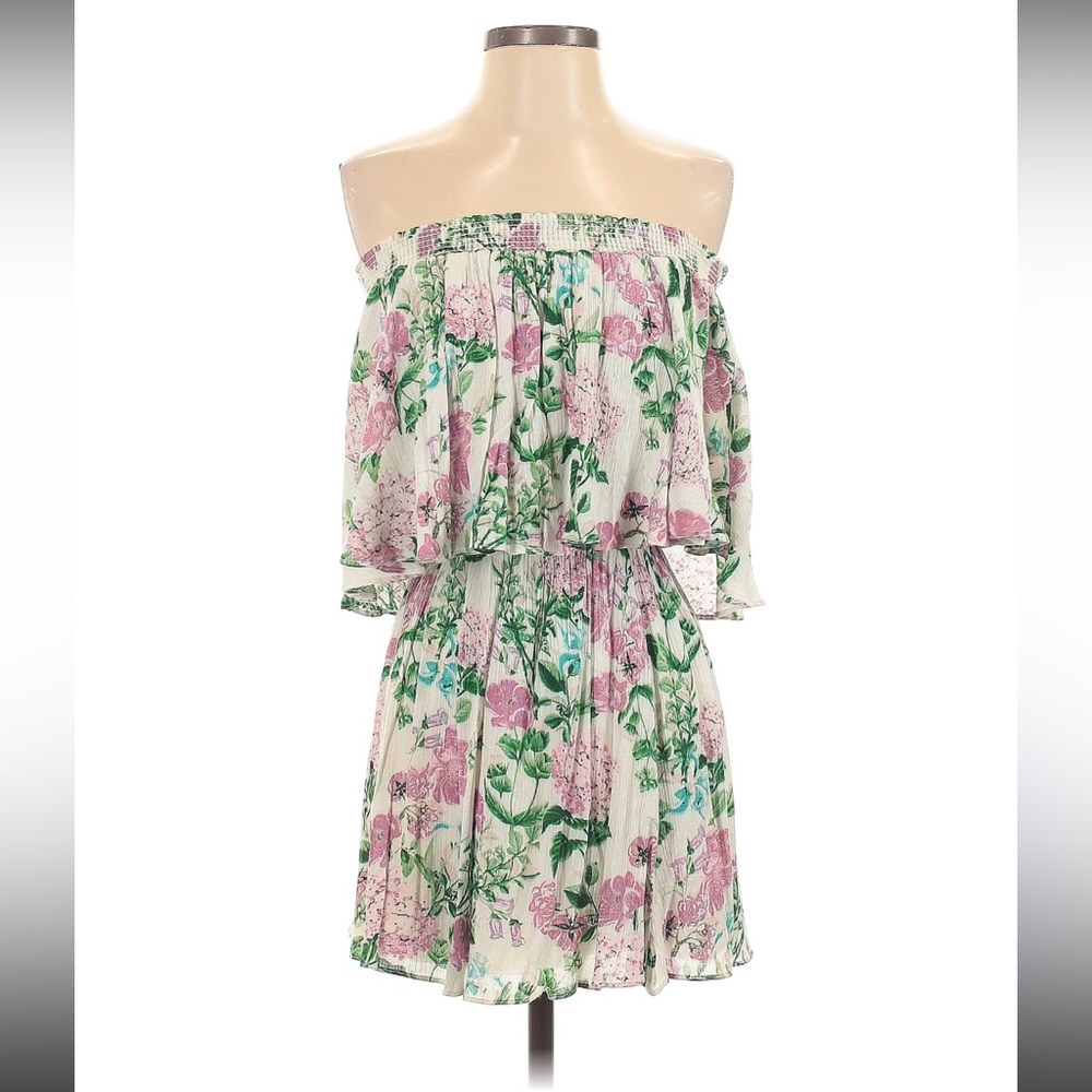 Off the Shoulder Floral Print Dress